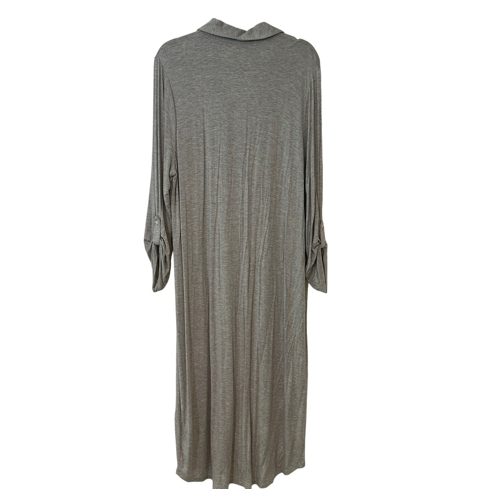 Lauren Ralph Lauren Grey Modal Button‎ Front Maxi Sleep Shirt Nightgown Size 1X - Picture 3 of 5